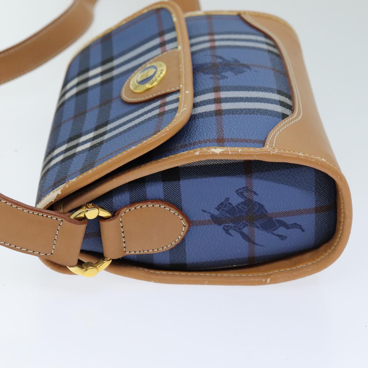 BurberrySs Nova Check Shoulder Bag PVC Blue Auth 75452