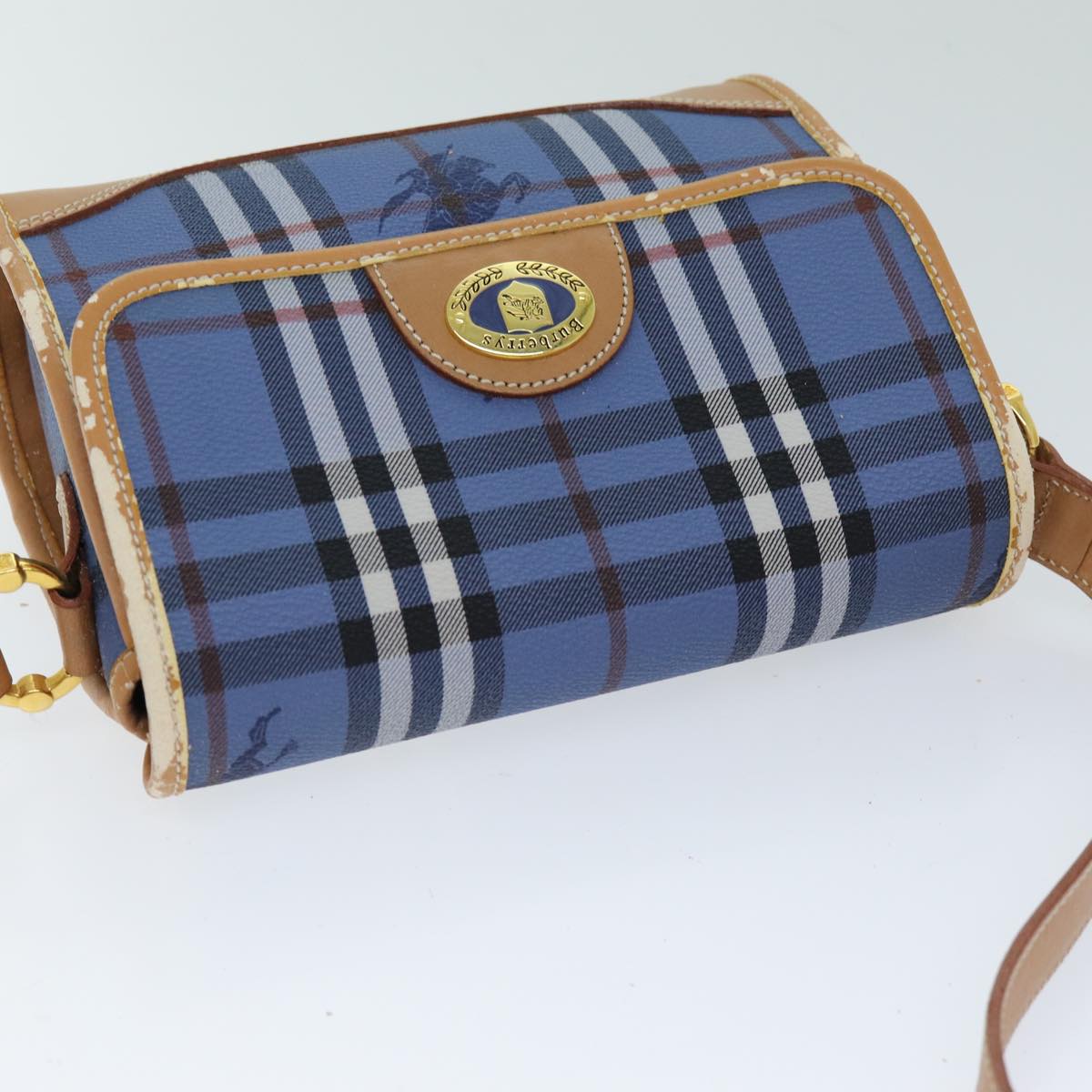 BurberrySs Nova Check Shoulder Bag PVC Blue Auth 75452