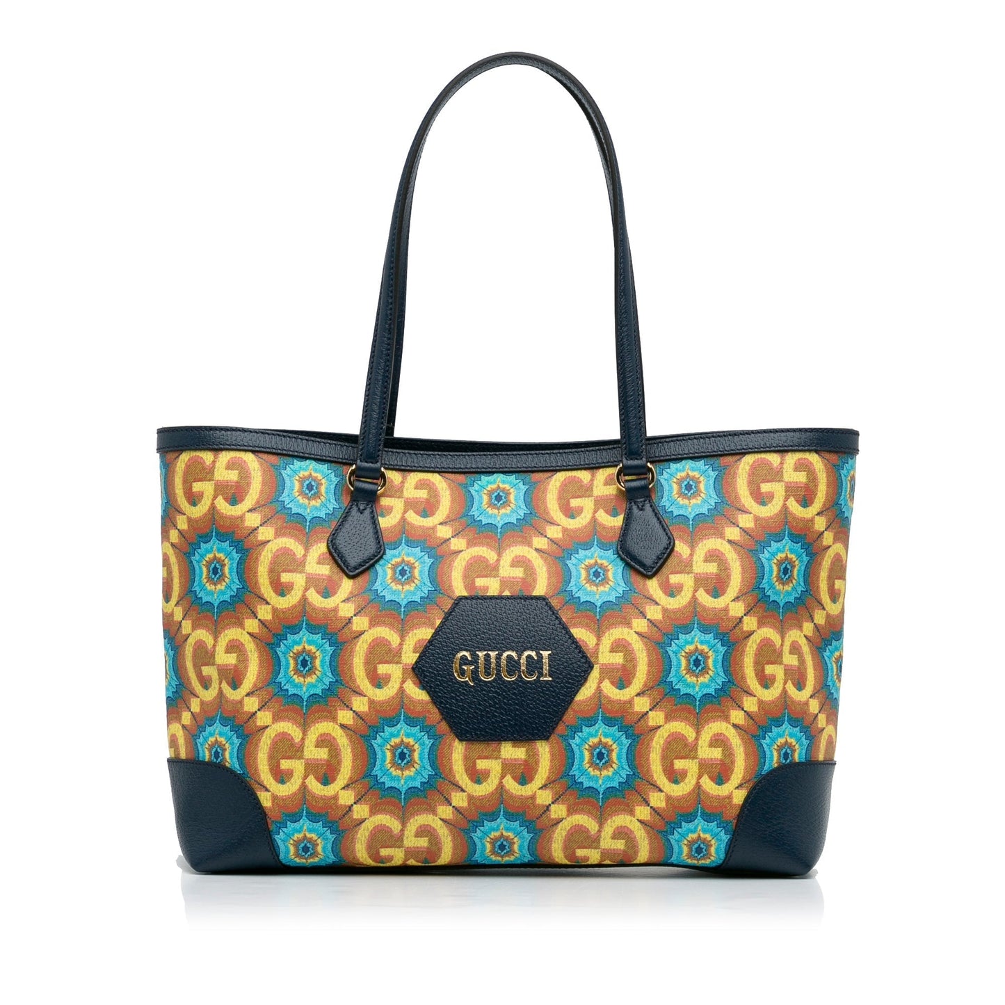 Blue Gucci Medium GG Supreme Kaleidoscope 100 Ophidia Tote