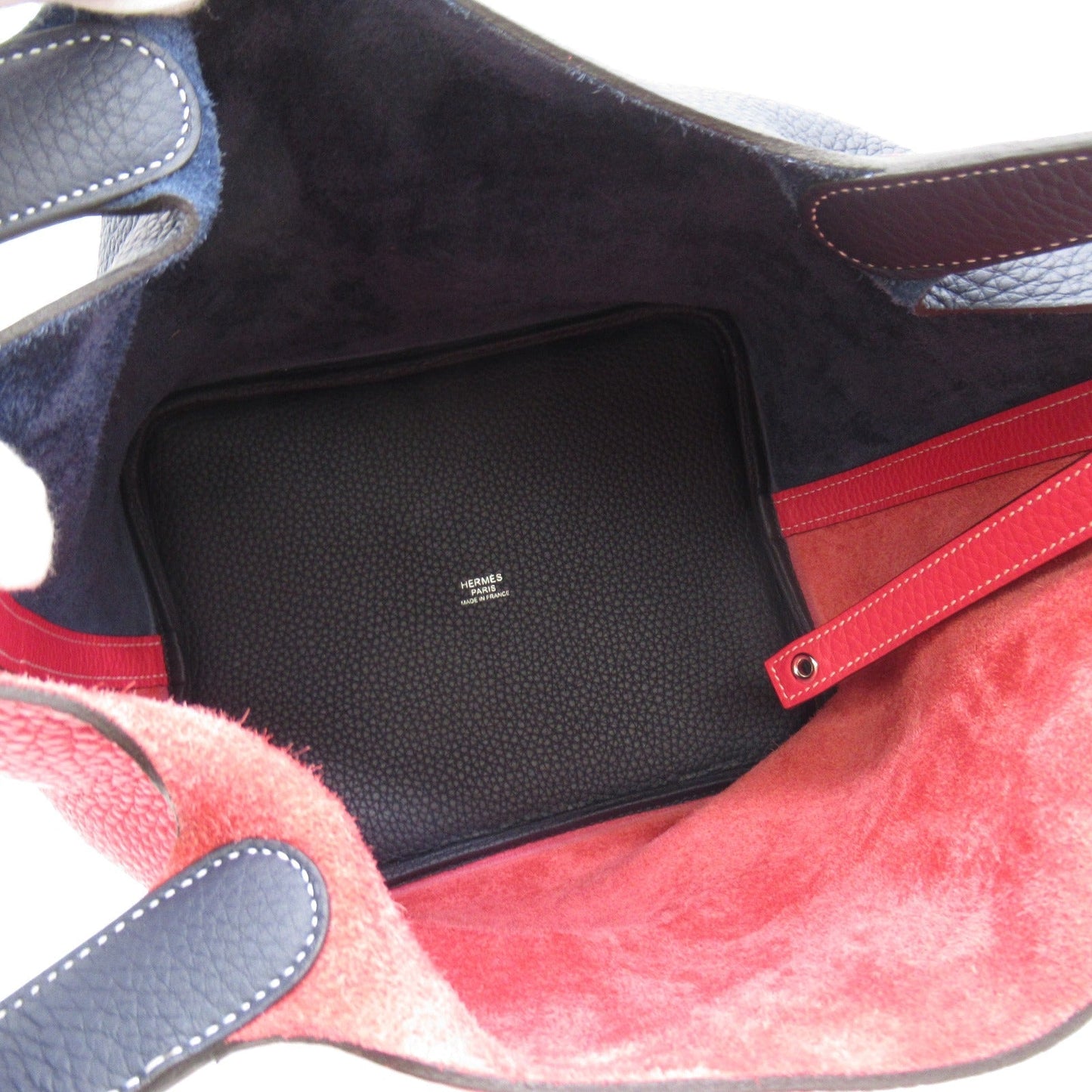 Hermes Picotin Lock MM Blue/Rose Extreme Tote Bag Leather Clemence Pink Rose Extreme