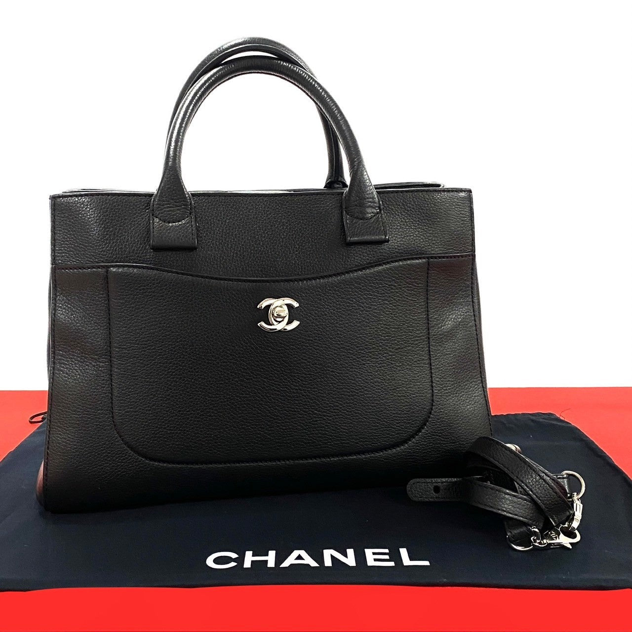 CHANEL Shoulder Bag leather black