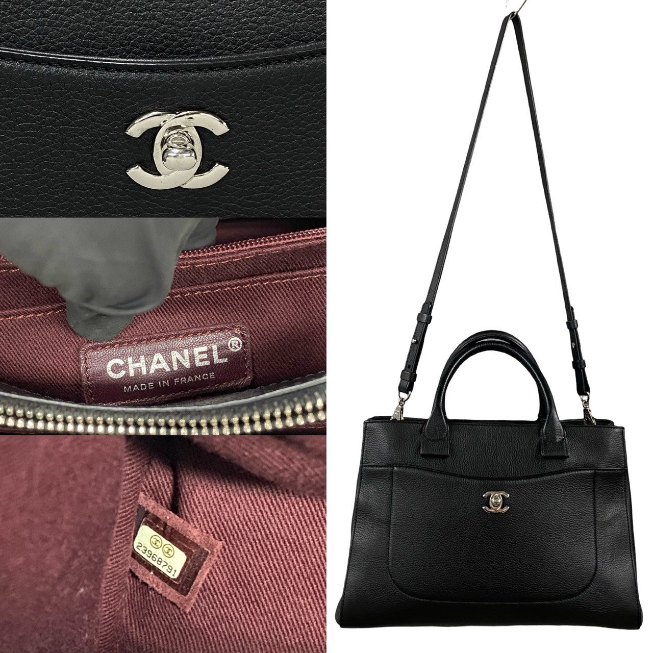 CHANEL Shoulder Bag leather black