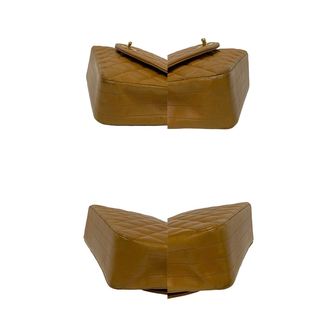 CHANEL Shoulder Bag lambskin Brown Matrasse