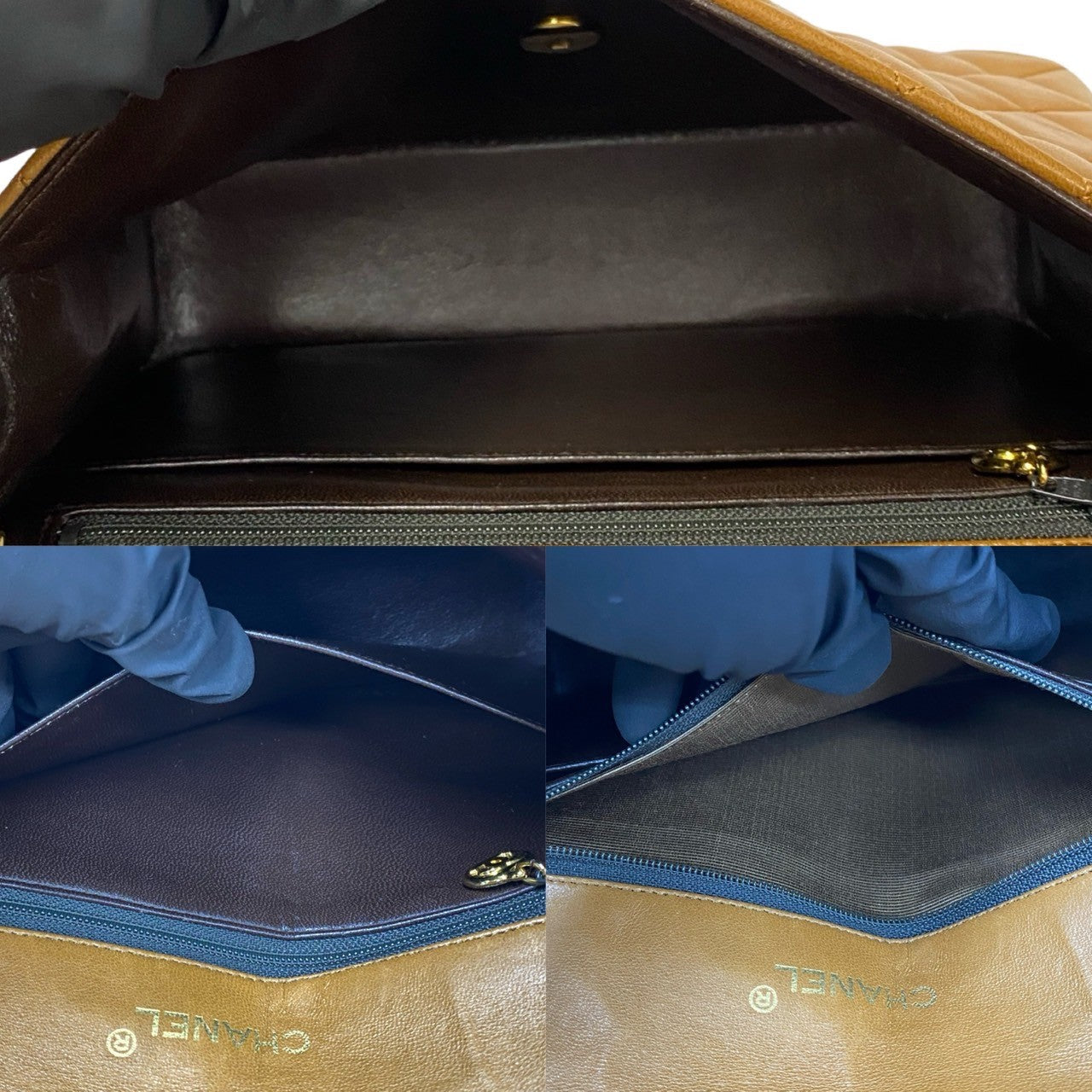 CHANEL Shoulder Bag lambskin Brown Matrasse