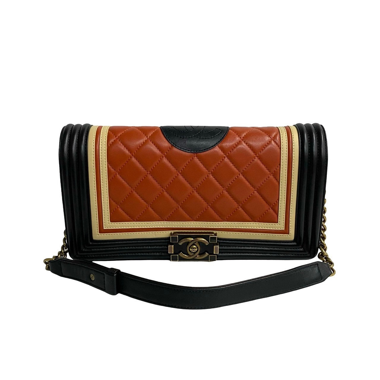 CHANEL Shoulder Bag lambskin black Boy chanel