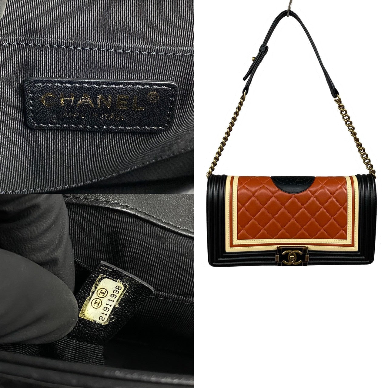 CHANEL Shoulder Bag lambskin black Boy chanel
