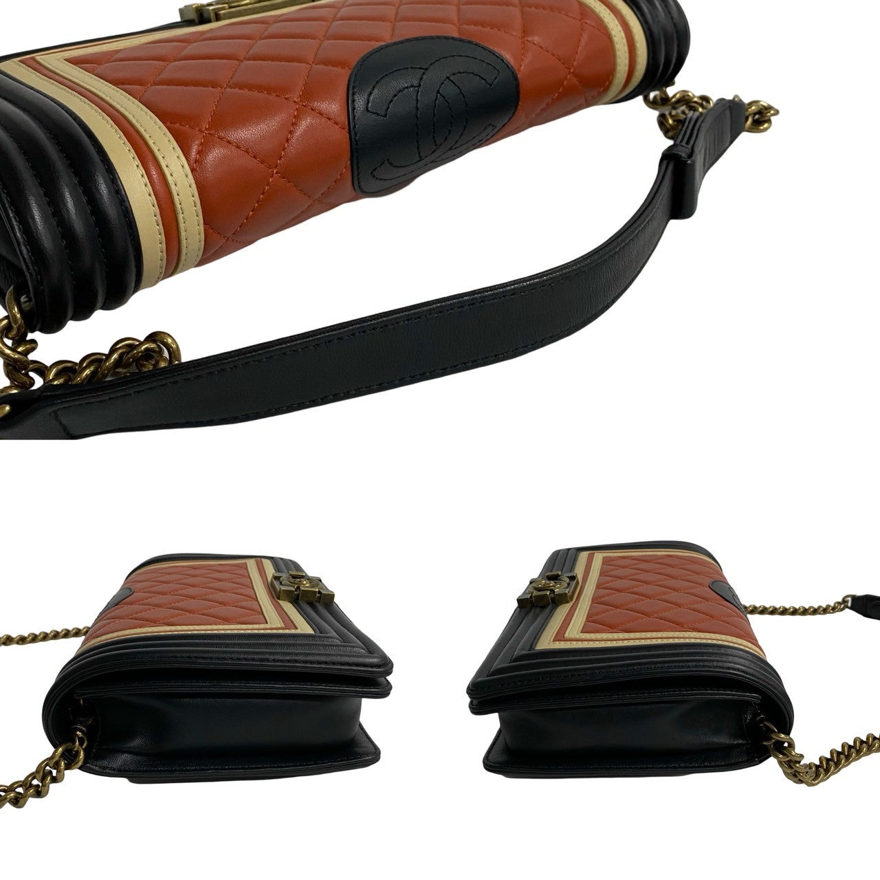 CHANEL Shoulder Bag lambskin black Boy chanel