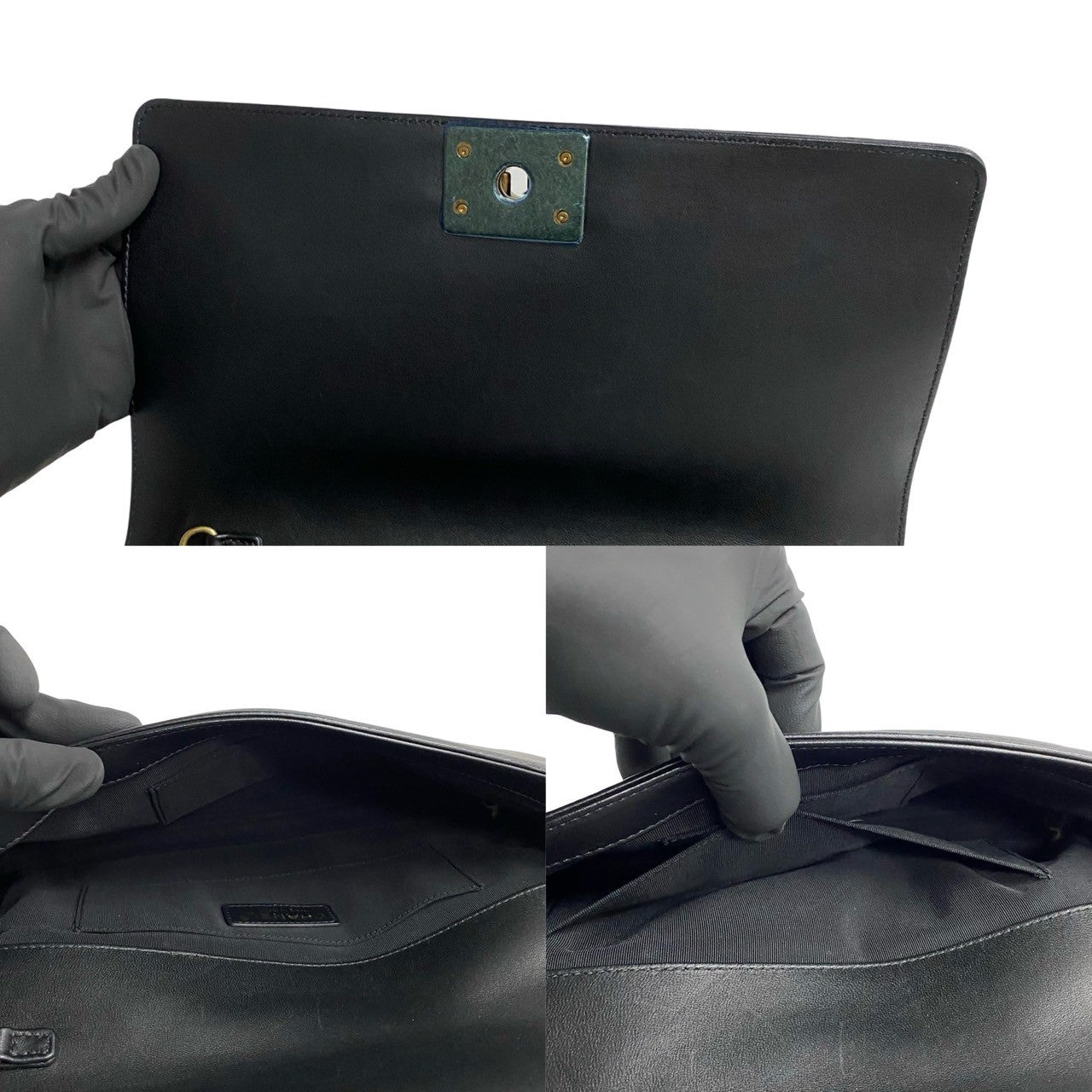 CHANEL Shoulder Bag lambskin black Boy chanel