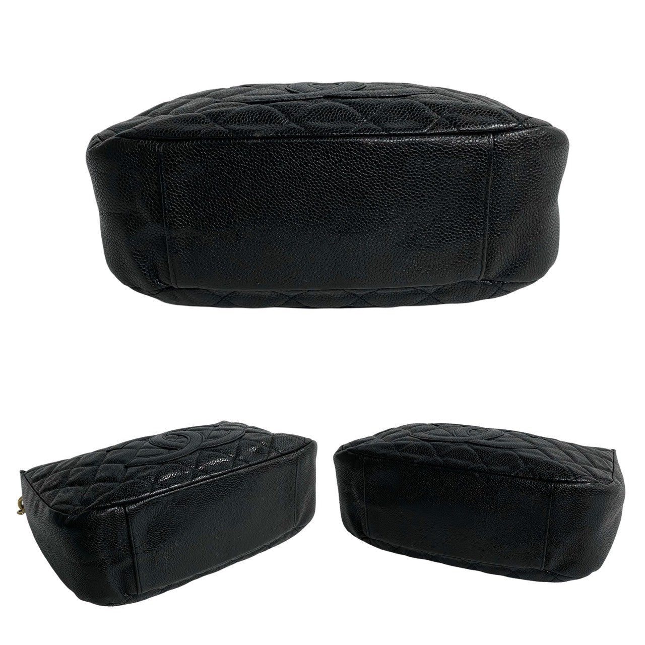 CHANEL Shoulder Bag Matt caviar skin black Matrasse