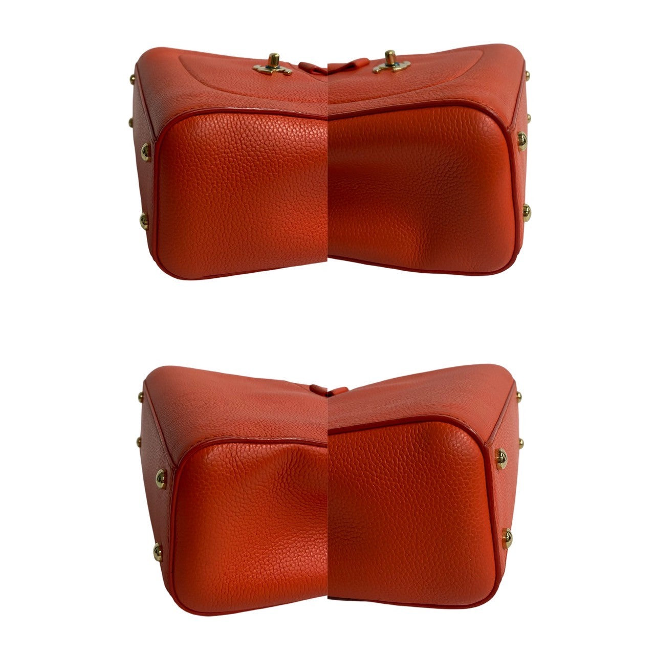 CHANEL Shoulder Bag Matt caviar skin Orange Neo Executive Small