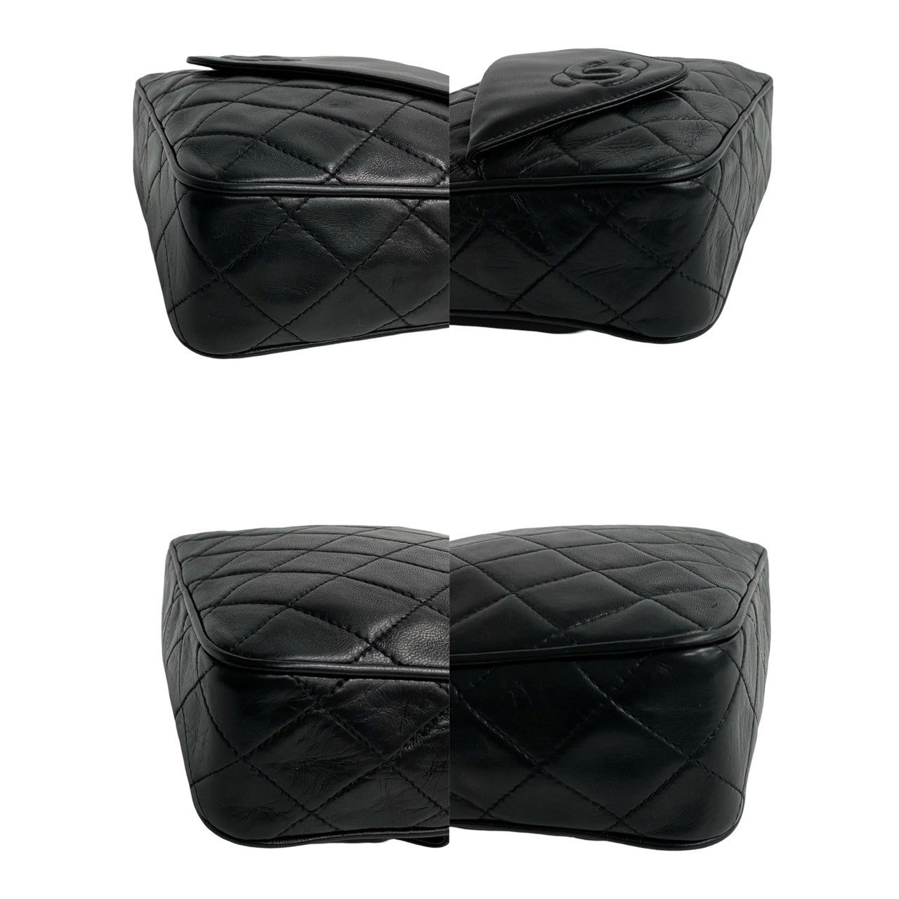 CHANEL Shoulder Bag lambskin black Matrasse