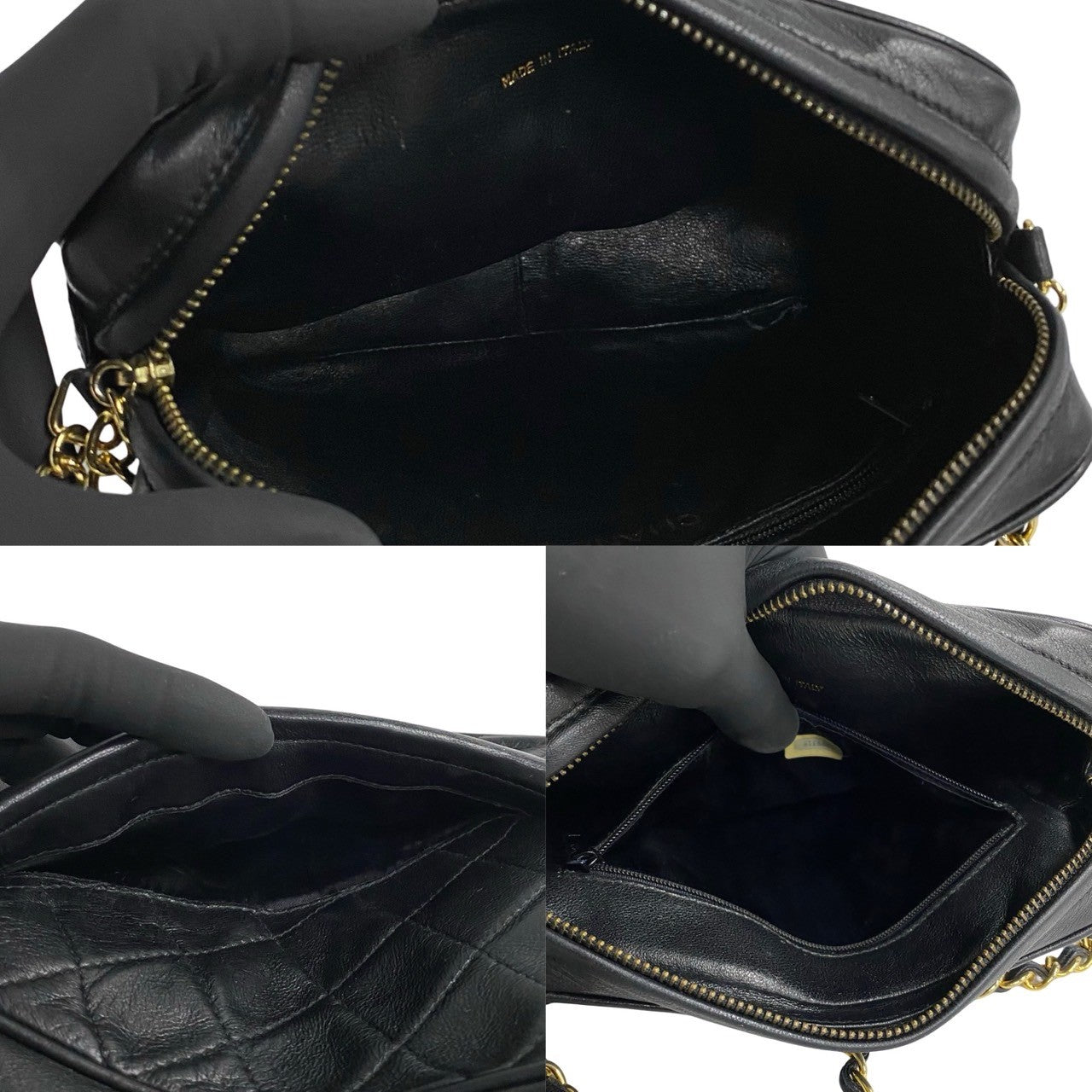 CHANEL Shoulder Bag lambskin black Matrasse