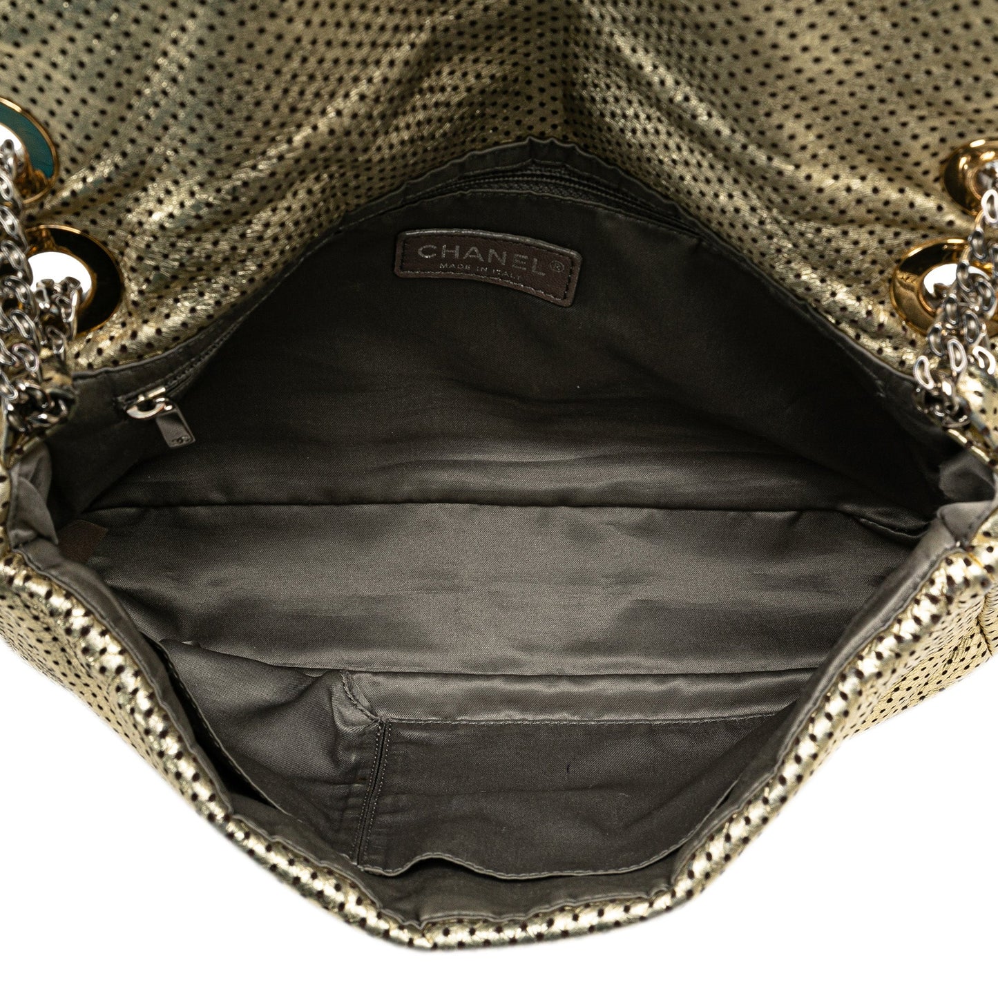 Gold Chanel Medium Perforated Calfskin Reissue Drill Flap Shoulder Bag