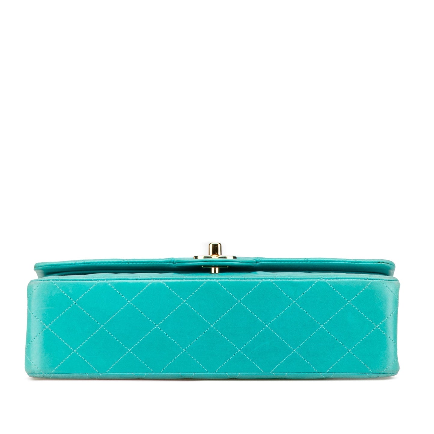 Blue Chanel Medium Classic Lambskin Double Flap Shoulder Bag