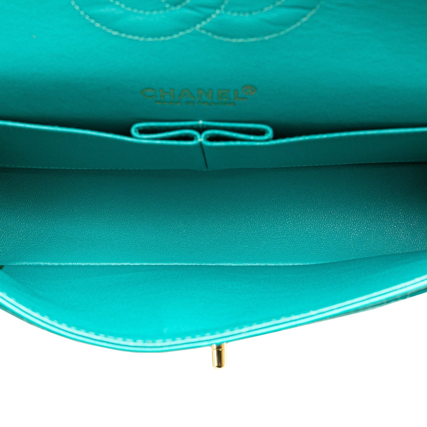 Blue Chanel Medium Classic Lambskin Double Flap Shoulder Bag