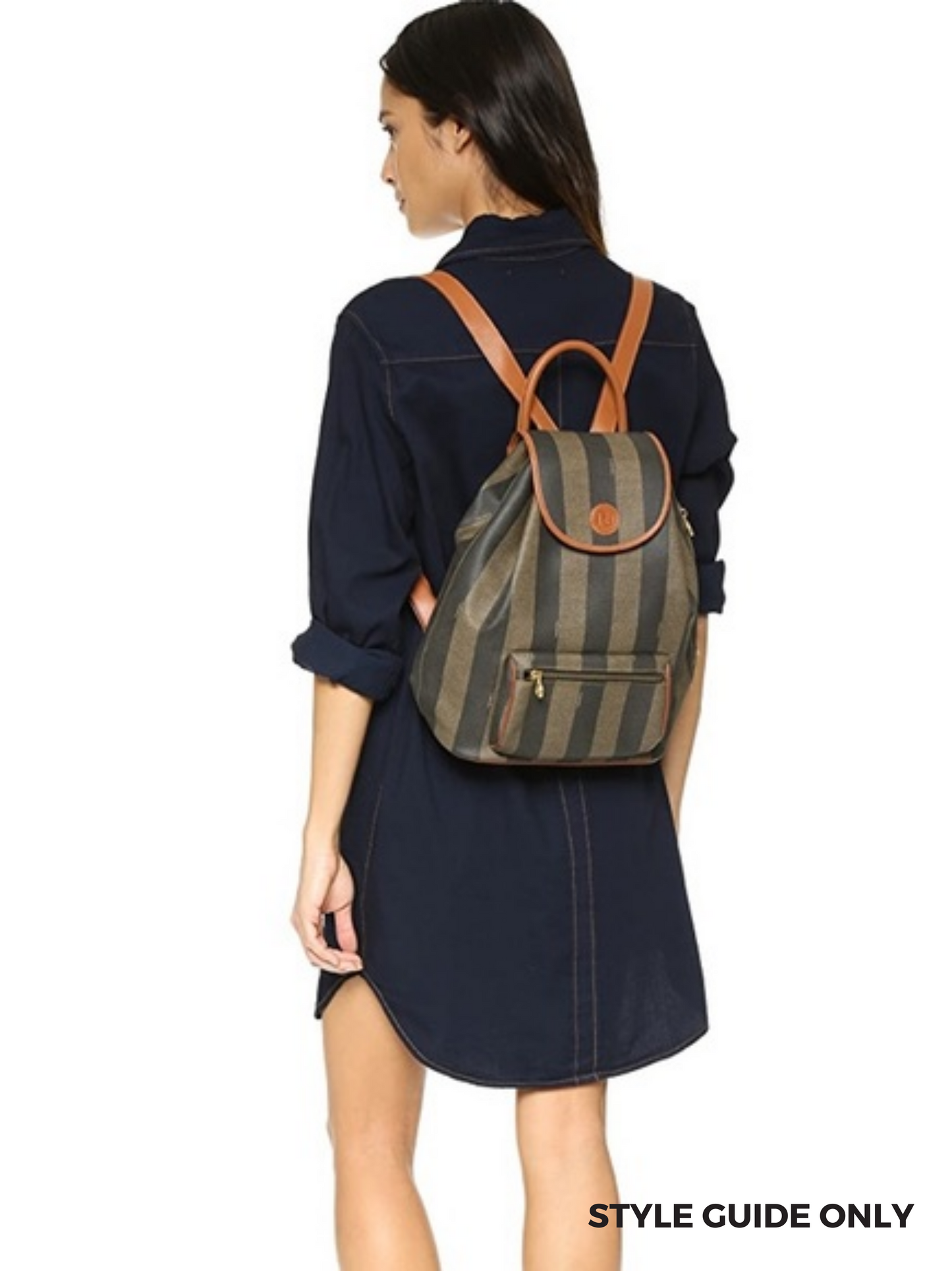 FENDI - VINTAGE PEQUIN CANVAS & LEATHER BACKPACK