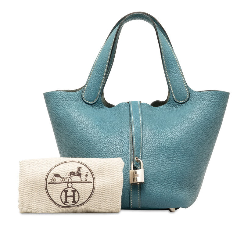 Hermes Picotin Lock PM Handbag Blue Jeans Clemence Hermes