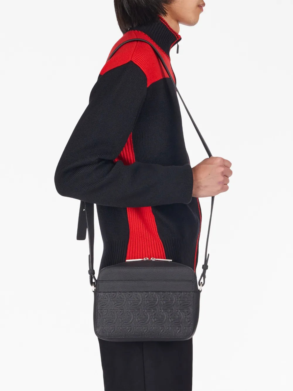 Ferragamo Logo-Embossed Leather Shoulder Bag