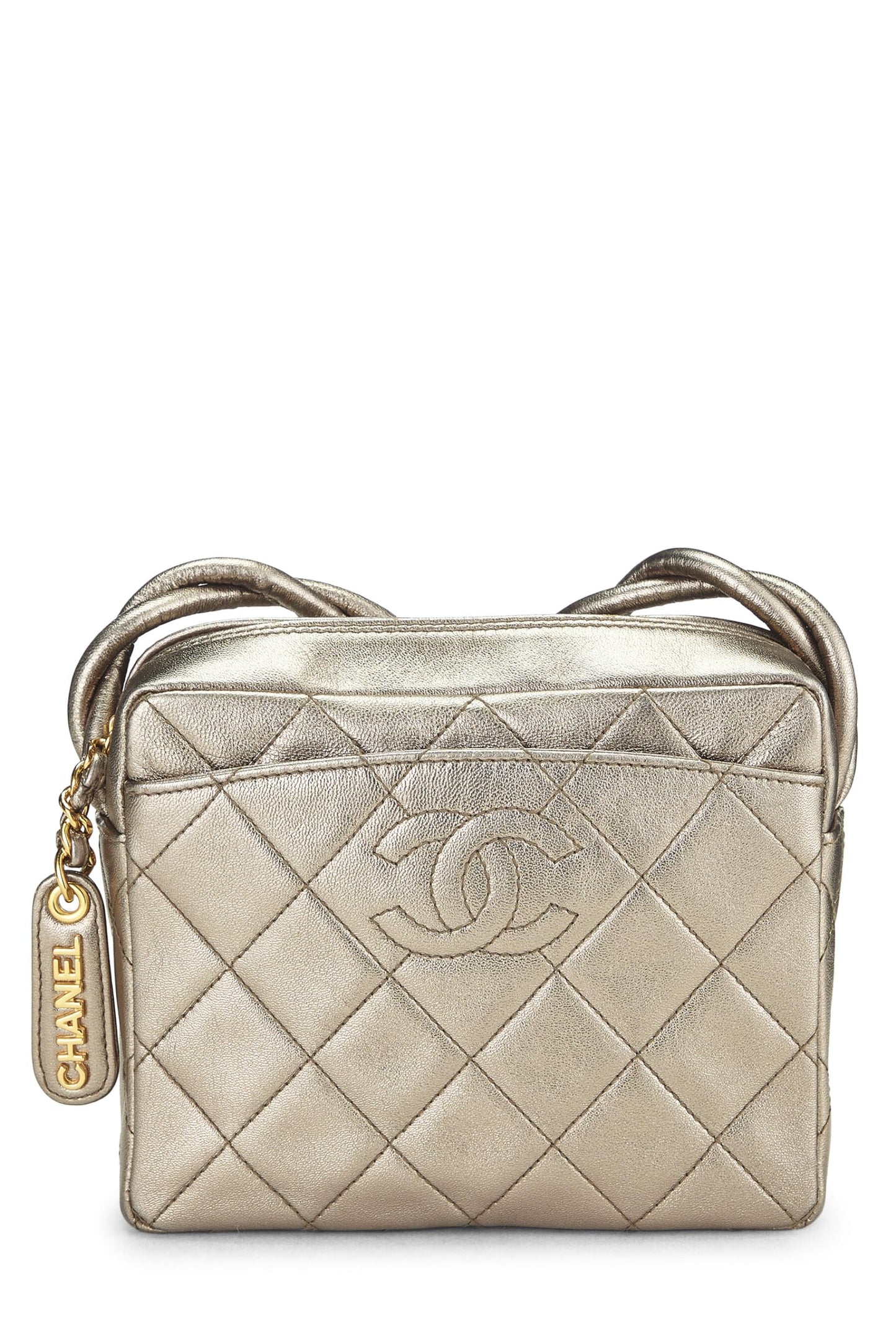 Chanel, Metallic Gold Quilted Lambskin Shoulder Bag Mini, Gold