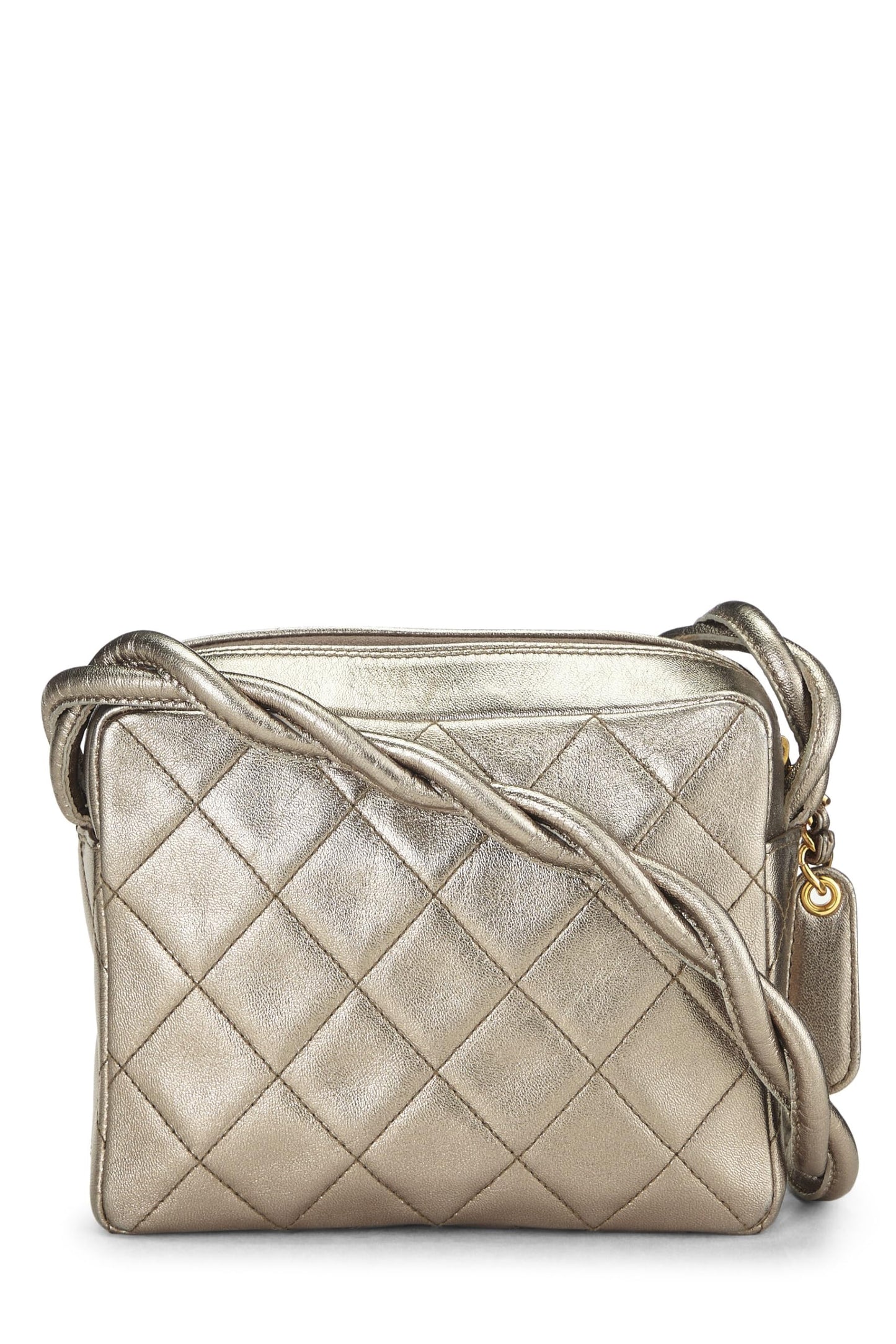 Chanel, Metallic Gold Quilted Lambskin Shoulder Bag Mini, Gold