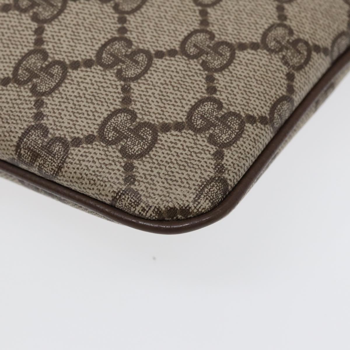 GUCCI GG Supreme Web Sherry Line Shoulder Bag PVC Beige 904 02 047 Auth 85369
