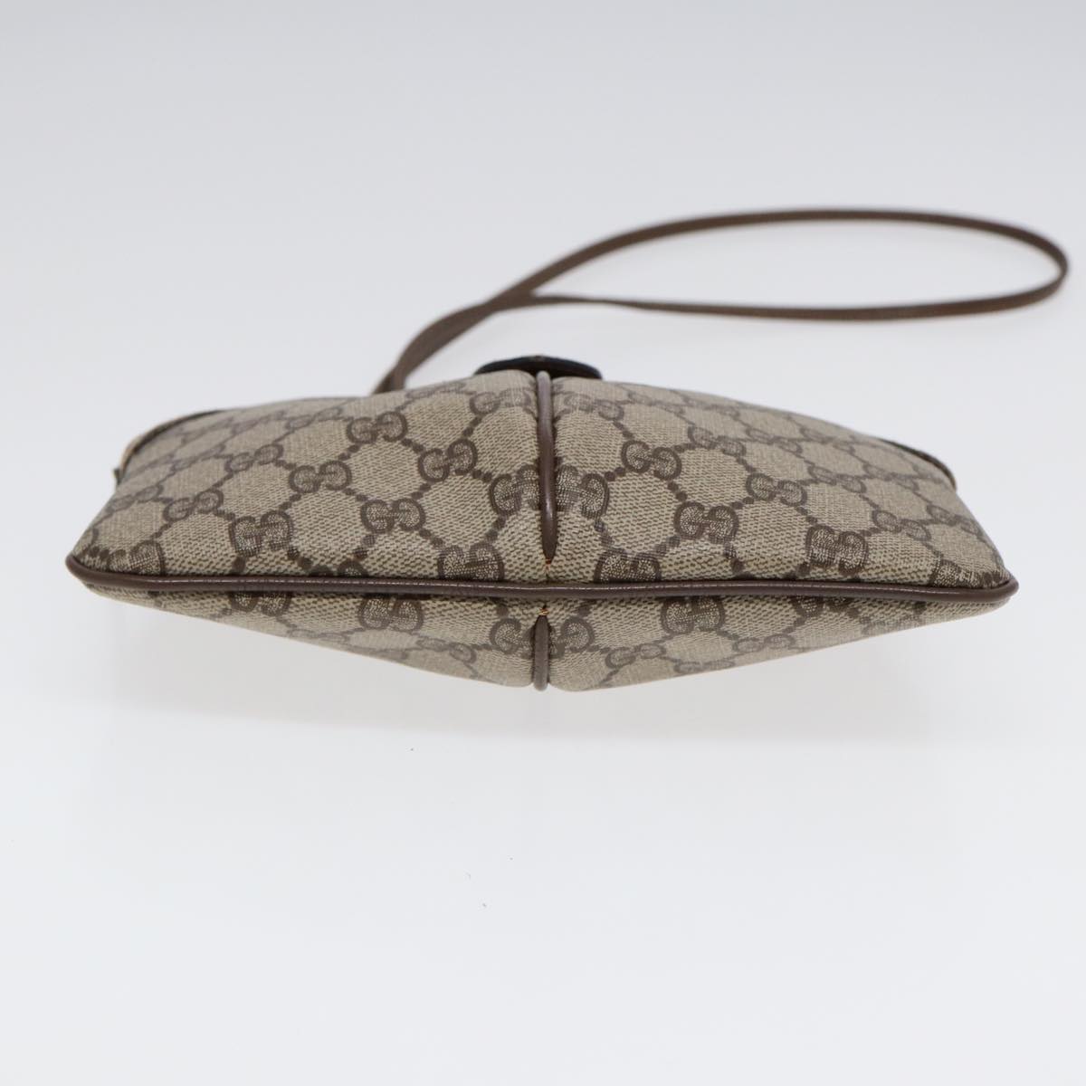 GUCCI GG Supreme Web Sherry Line Shoulder Bag PVC Beige 904 02 047 Auth 85369