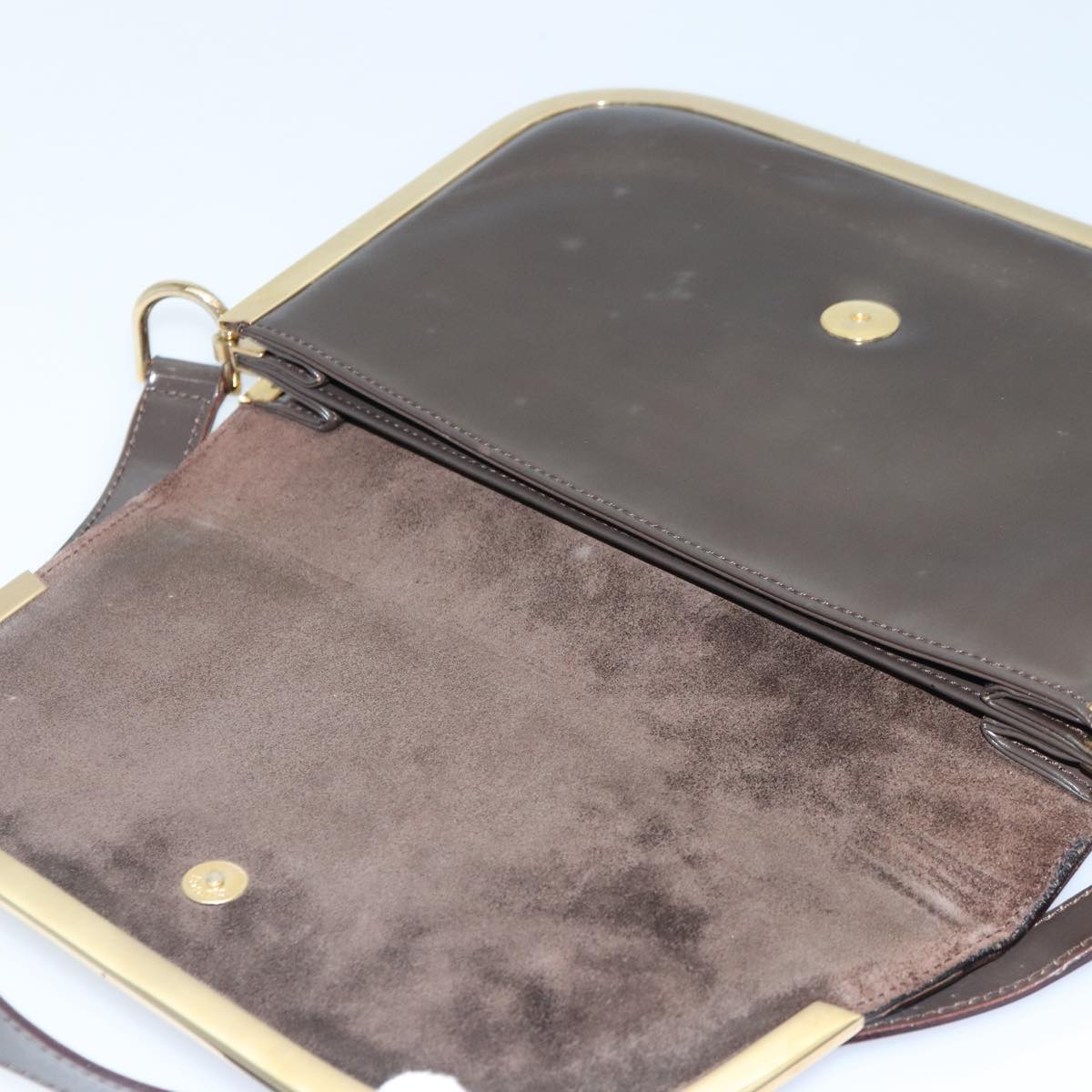 GUCCI Shoulder Bag Leather Gold Brown 001 2058 1764 0 Auth 85409