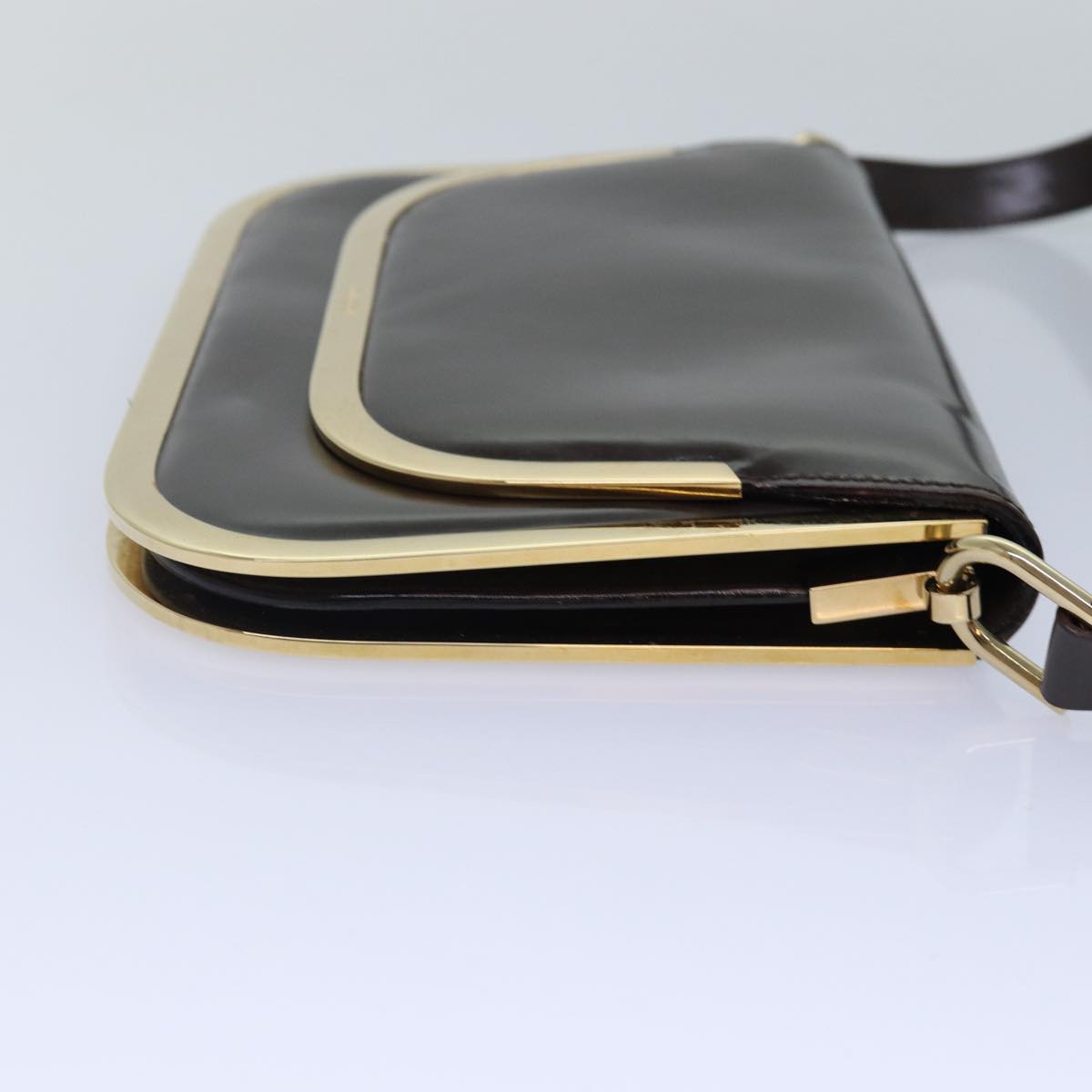 GUCCI Shoulder Bag Leather Gold Brown 001 2058 1764 0 Auth 85409