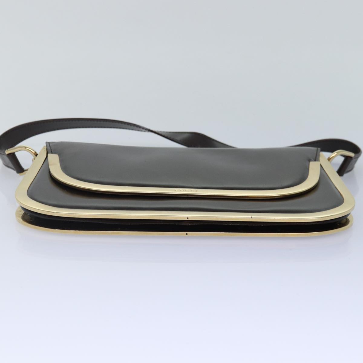 GUCCI Shoulder Bag Leather Gold Brown 001 2058 1764 0 Auth 85409