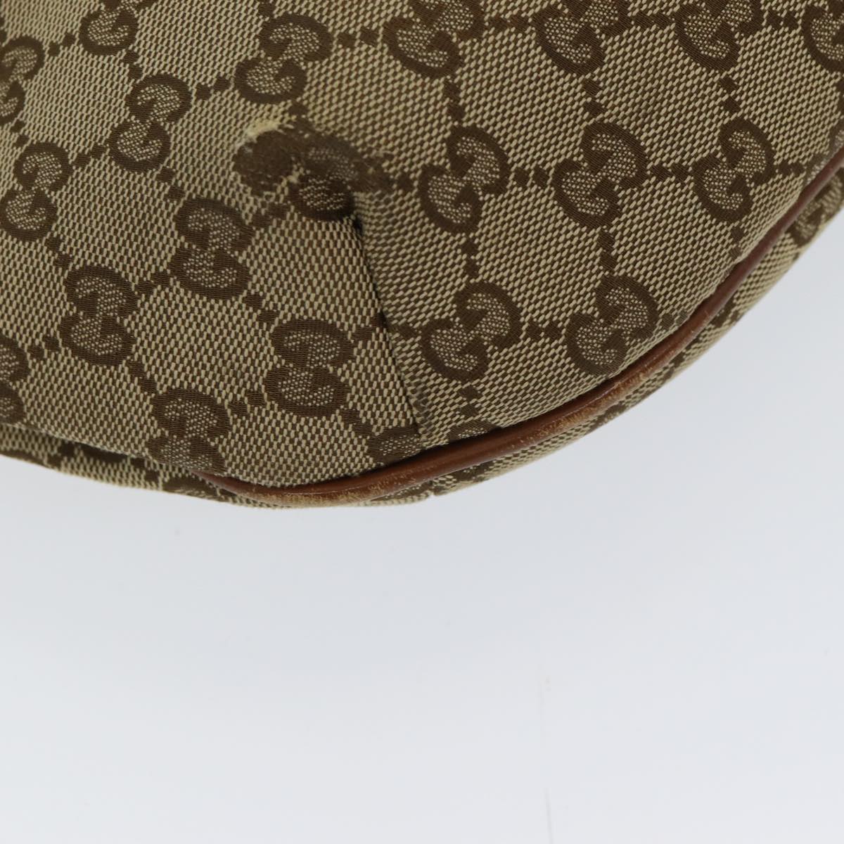 GUCCI GG Canvas Web Sherry Line Shoulder Bag Beige Silver Red 353399 Auth 85990