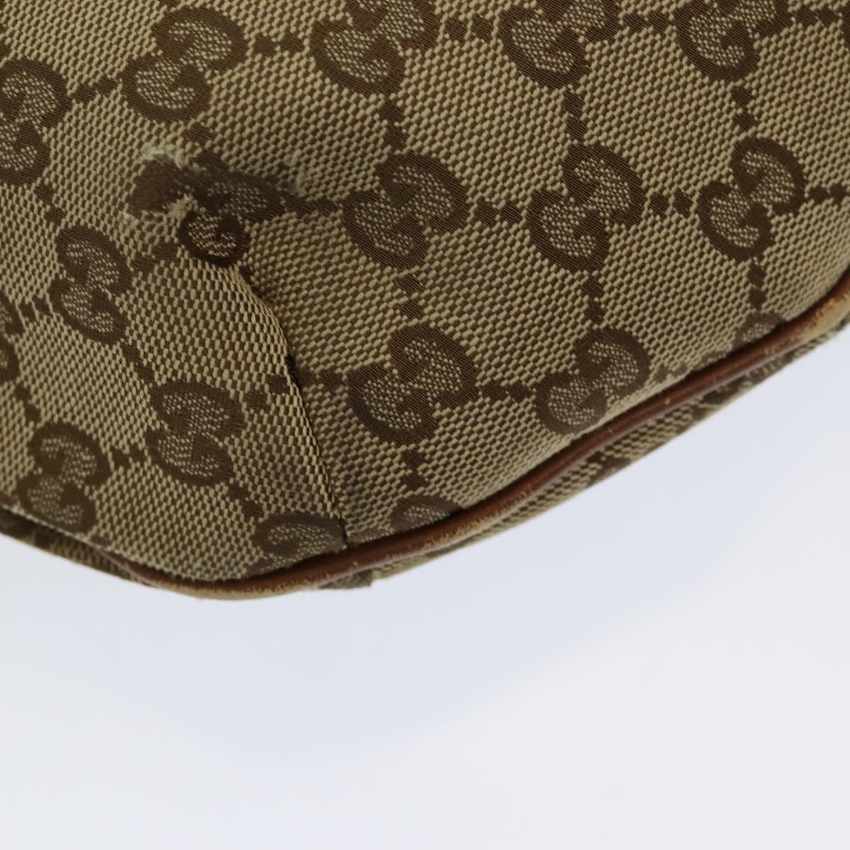 GUCCI GG Canvas Web Sherry Line Shoulder Bag Beige Silver Red 353399 Auth 85990