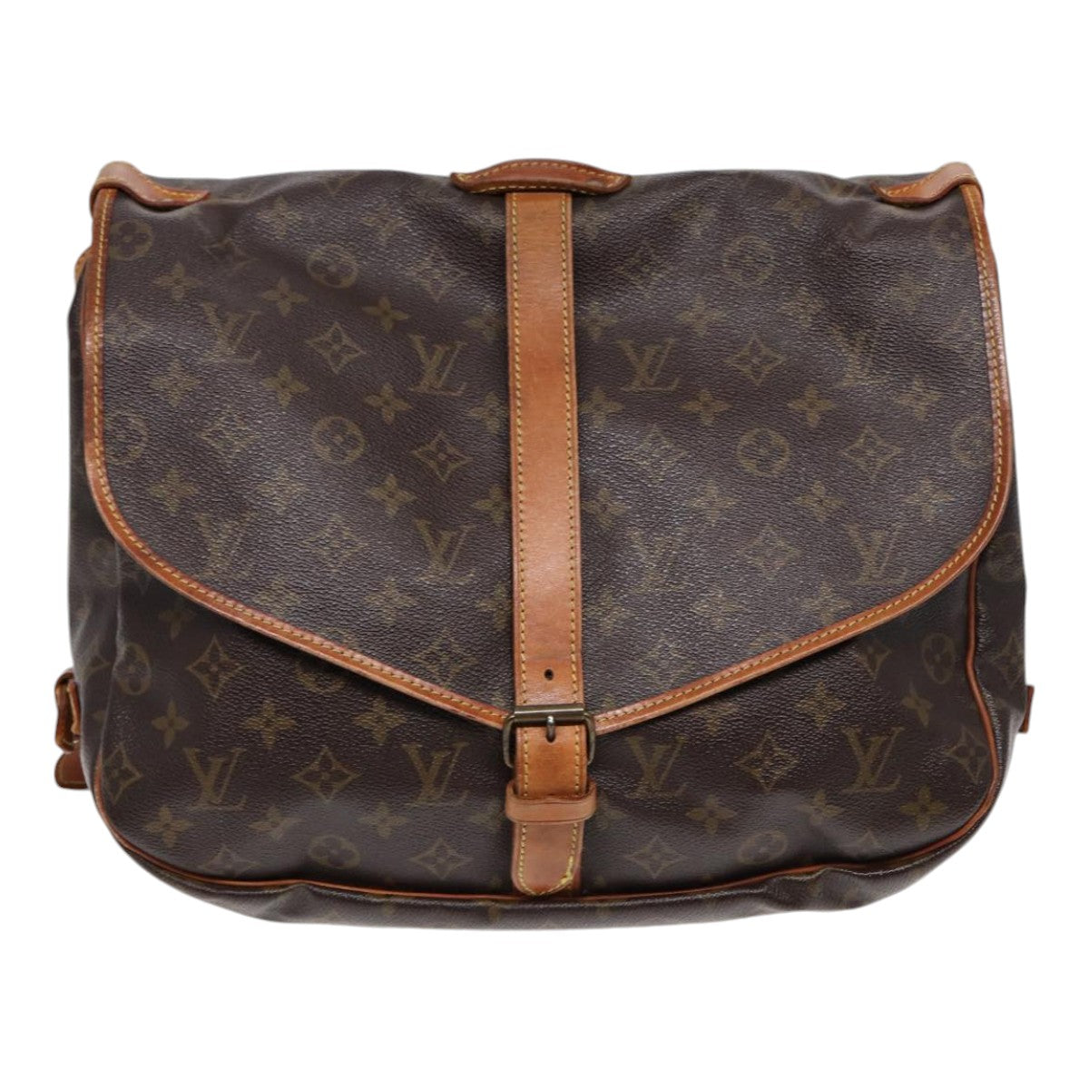 LOUIS VUITTON Monogram Saumur 35 Shoulder Bag M42254 LV Auth 86091