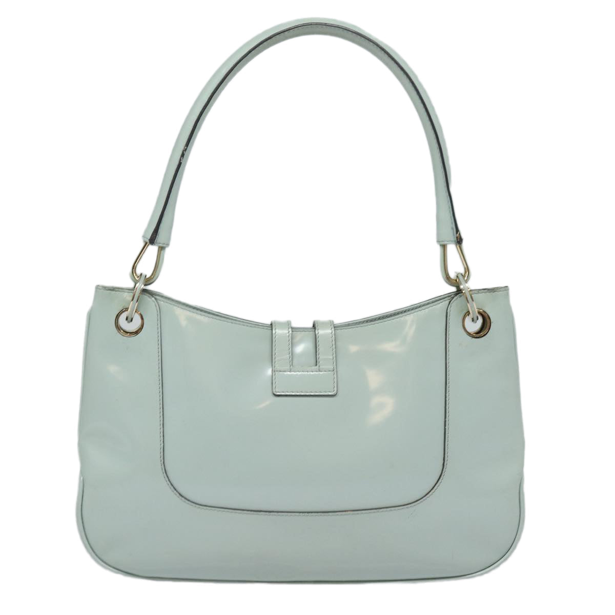 GUCCI Shoulder Bag Enamel Blue Gold 001 4150 Auth 86524