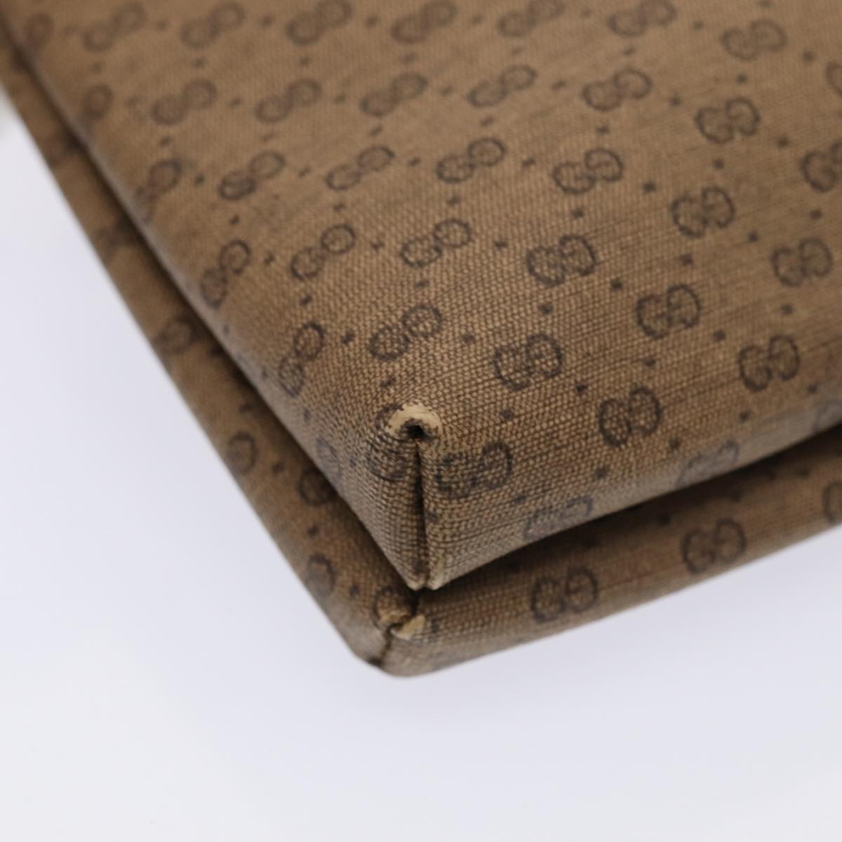 GUCCI Micro GG Supreme Shoulder Bag PVC Beige Gold 49 007 5548 Auth 87020