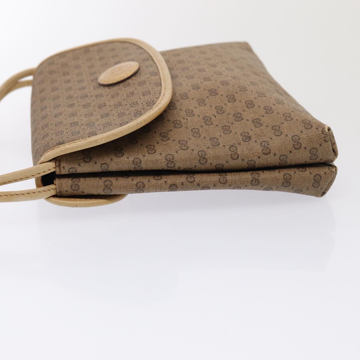GUCCI Micro GG Supreme Shoulder Bag PVC Beige Gold 49 007 5548 Auth 87020