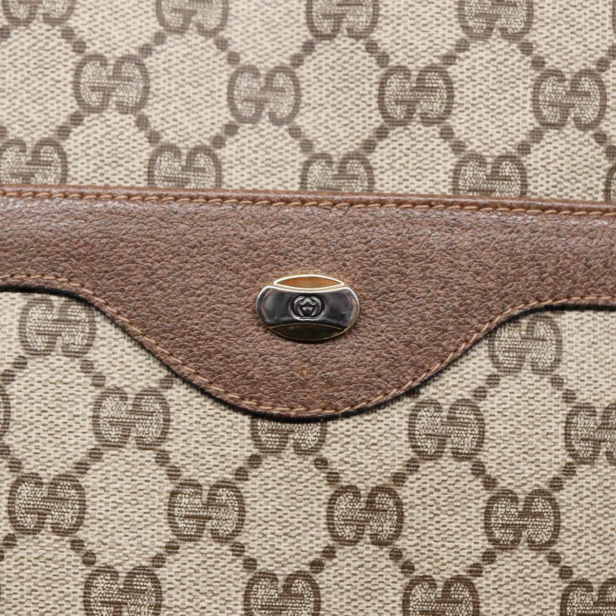 GUCCI GG Supreme Web Sherry Line Tote Bag PVC Leather Beige 39 02 003 Auth 87281