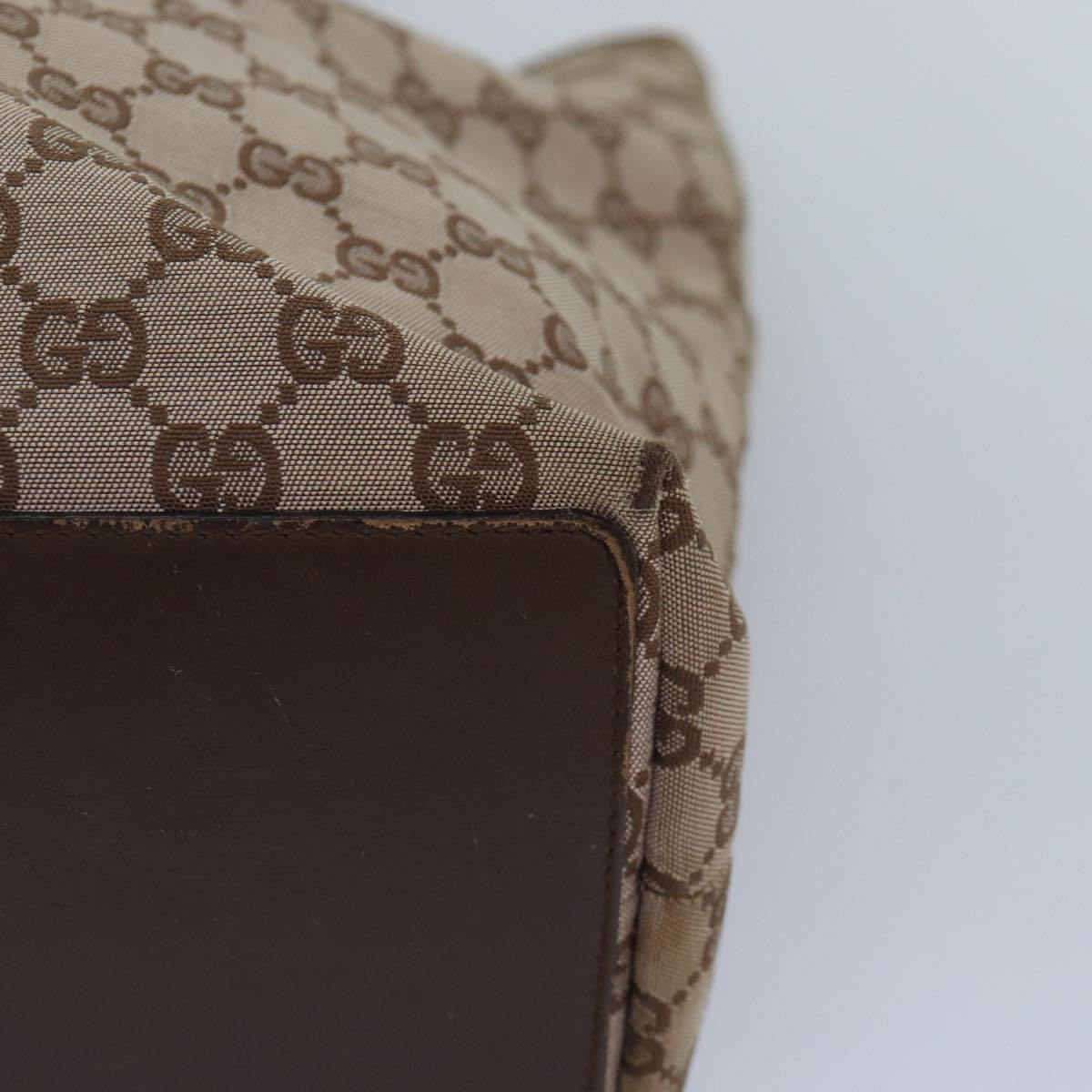 GUCCI GG Canvas Tote Bag Beige 002 1098 Auth 87340