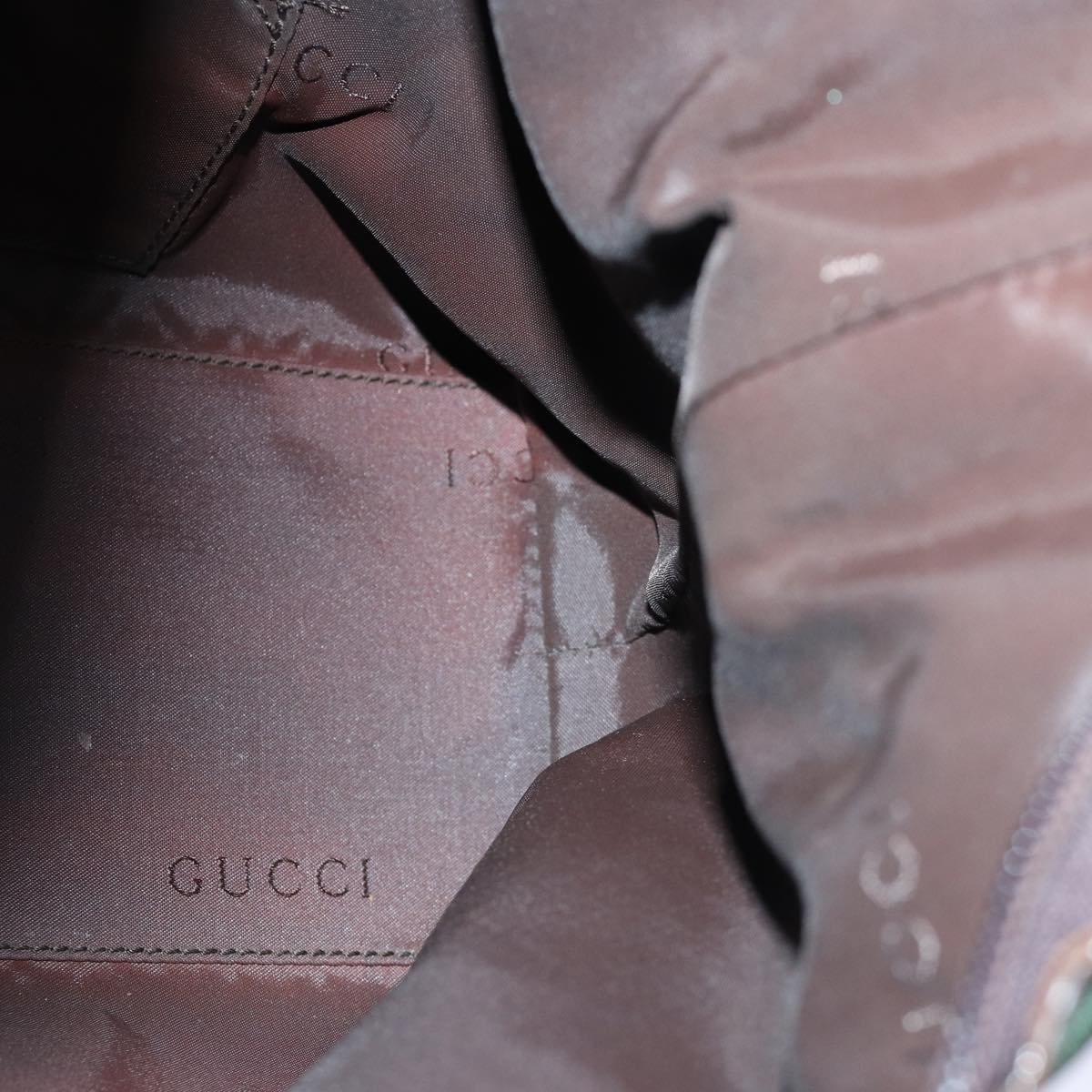 GUCCI Shoulder Bag Nylon Khaki 000 0602 Auth 87341