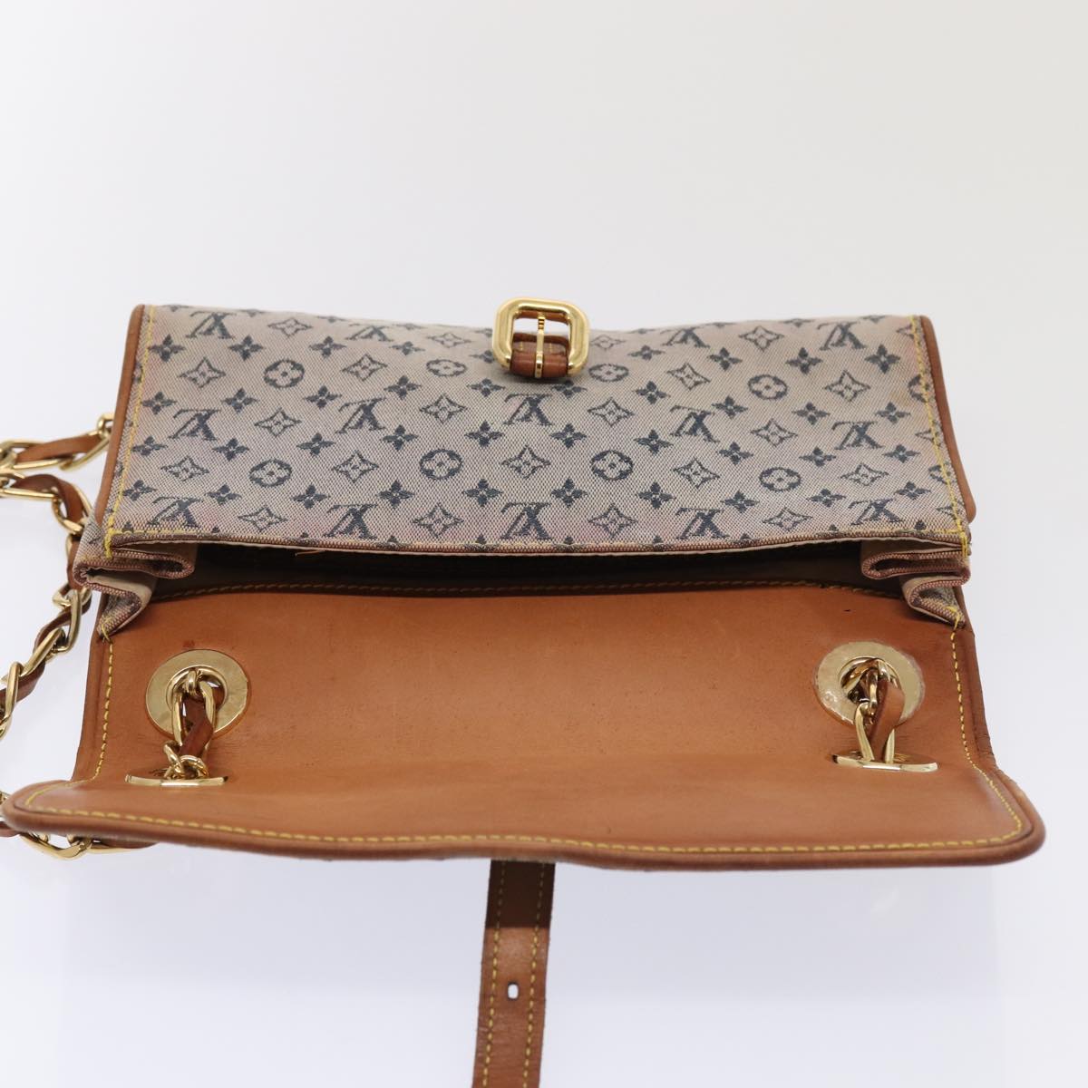 LOUIS VUITTON Monogram Mini Camille Chain Shoulder Bag Blue M92002 LV Auth 87413