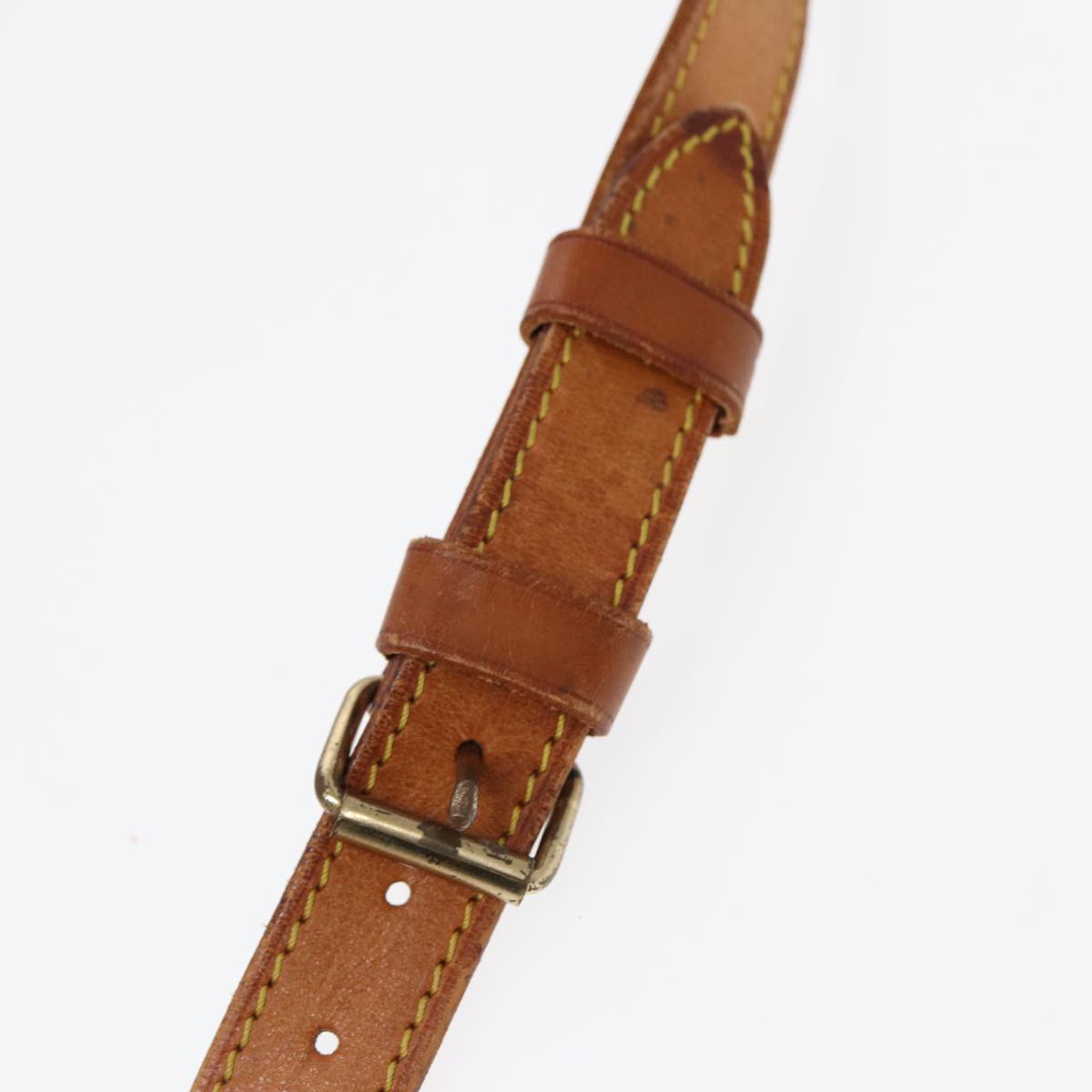 LOUIS VUITTON Adjustable Shoulder Strap Leather 32.7"-39.8" Beige Auth 87472