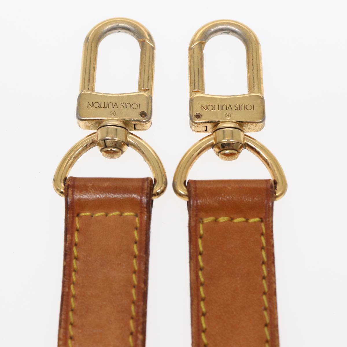 LOUIS VUITTON Adjustable Shoulder Strap Leather 32.7"-39.8" Beige Auth 87472