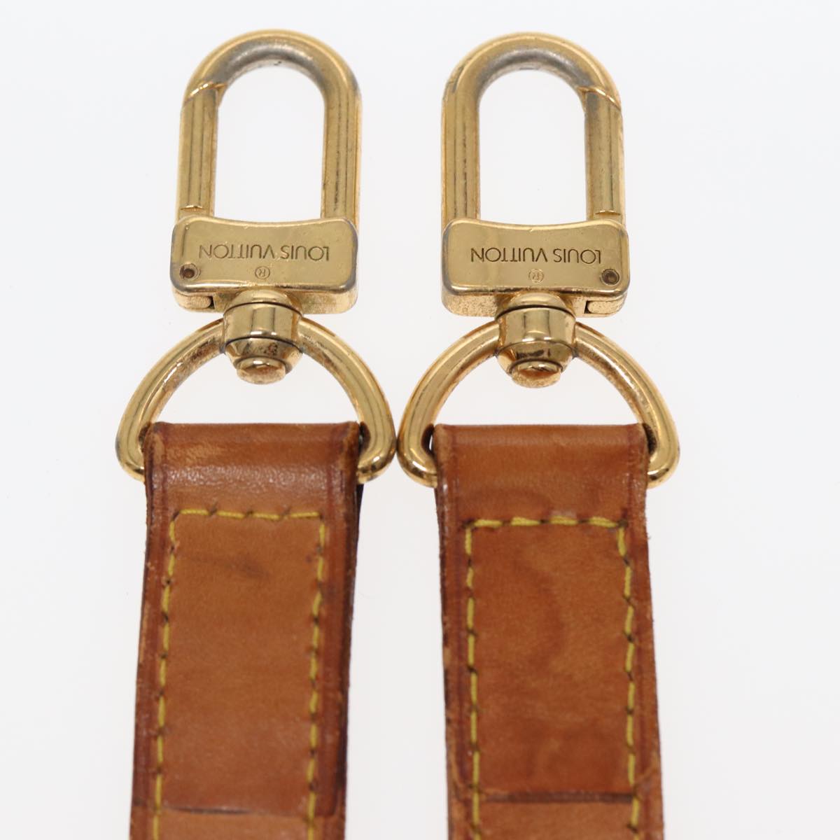 LOUIS VUITTON Adjustable Shoulder Strap Leather 32.7"-39.8" Beige Auth 87472