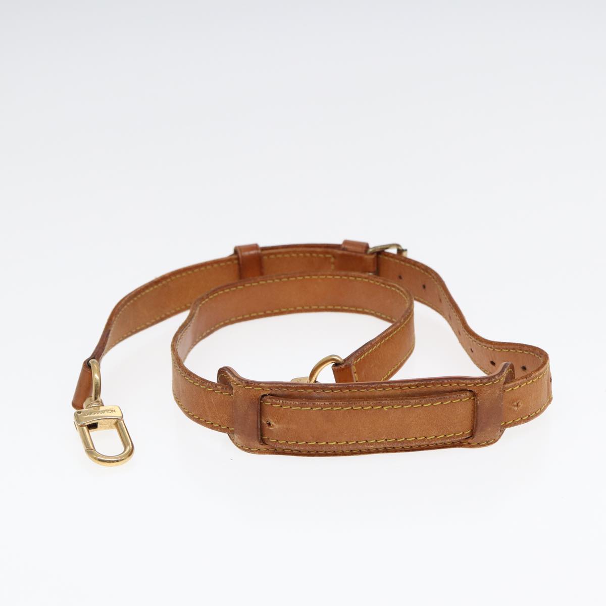 LOUIS VUITTON Adjustable Shoulder Strap Leather 32.7"-39.8" Beige Auth 87472