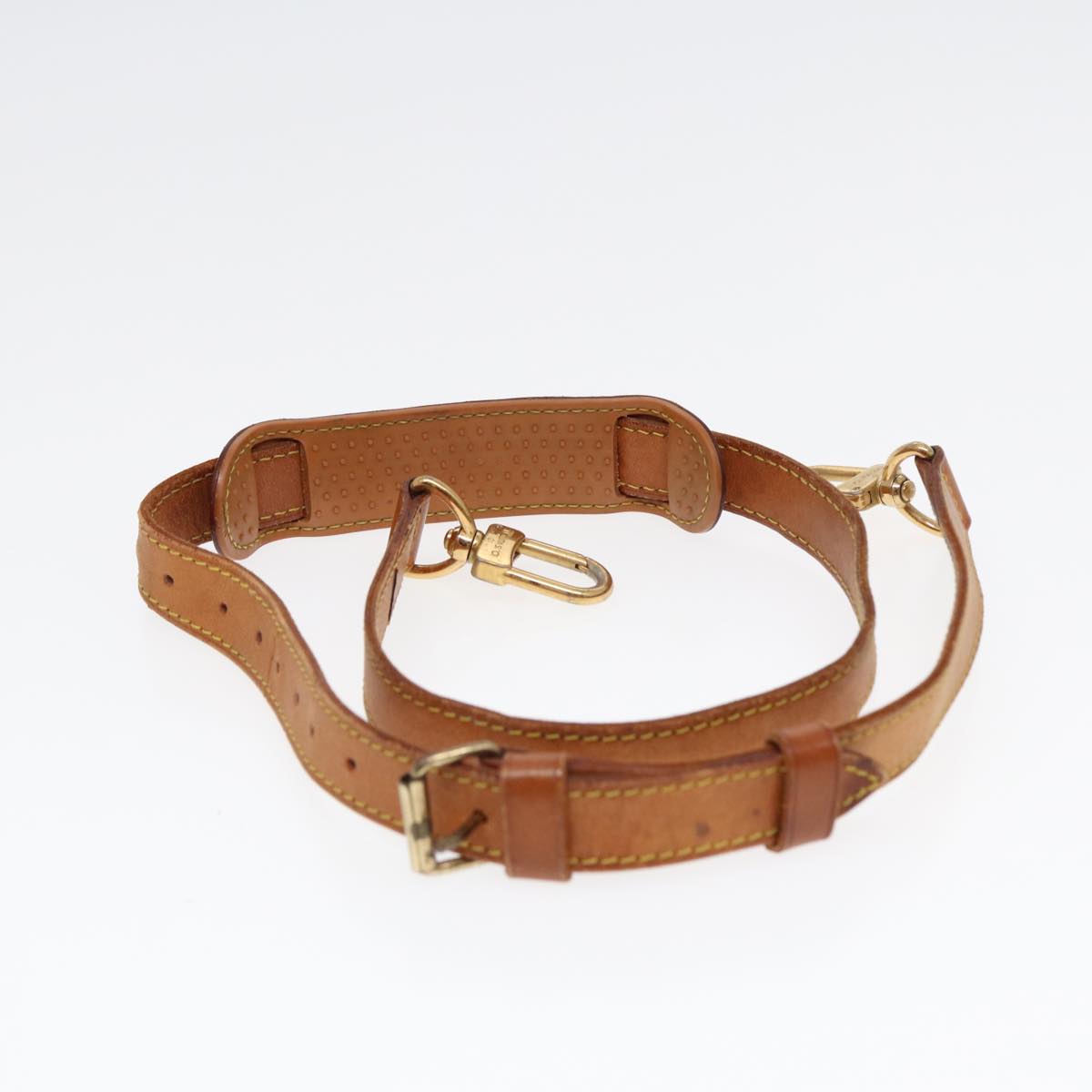 LOUIS VUITTON Adjustable Shoulder Strap Leather 32.7"-39.8" Beige Auth 87472
