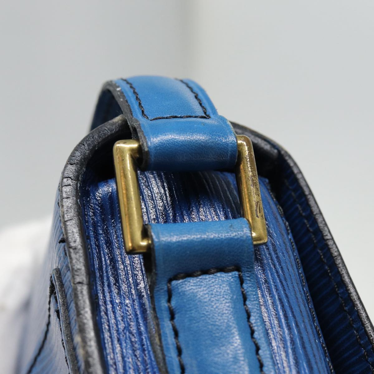 LOUIS VUITTON Epi Saint Cloud GM Shoulder Bag Toledo Blue M52195 LV Auth 87491
