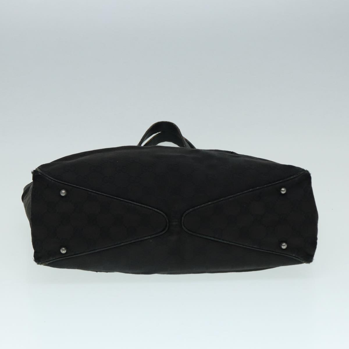 GUCCI GG Canvas Shoulder Bag Black Silver 113017 002404 Auth 87780