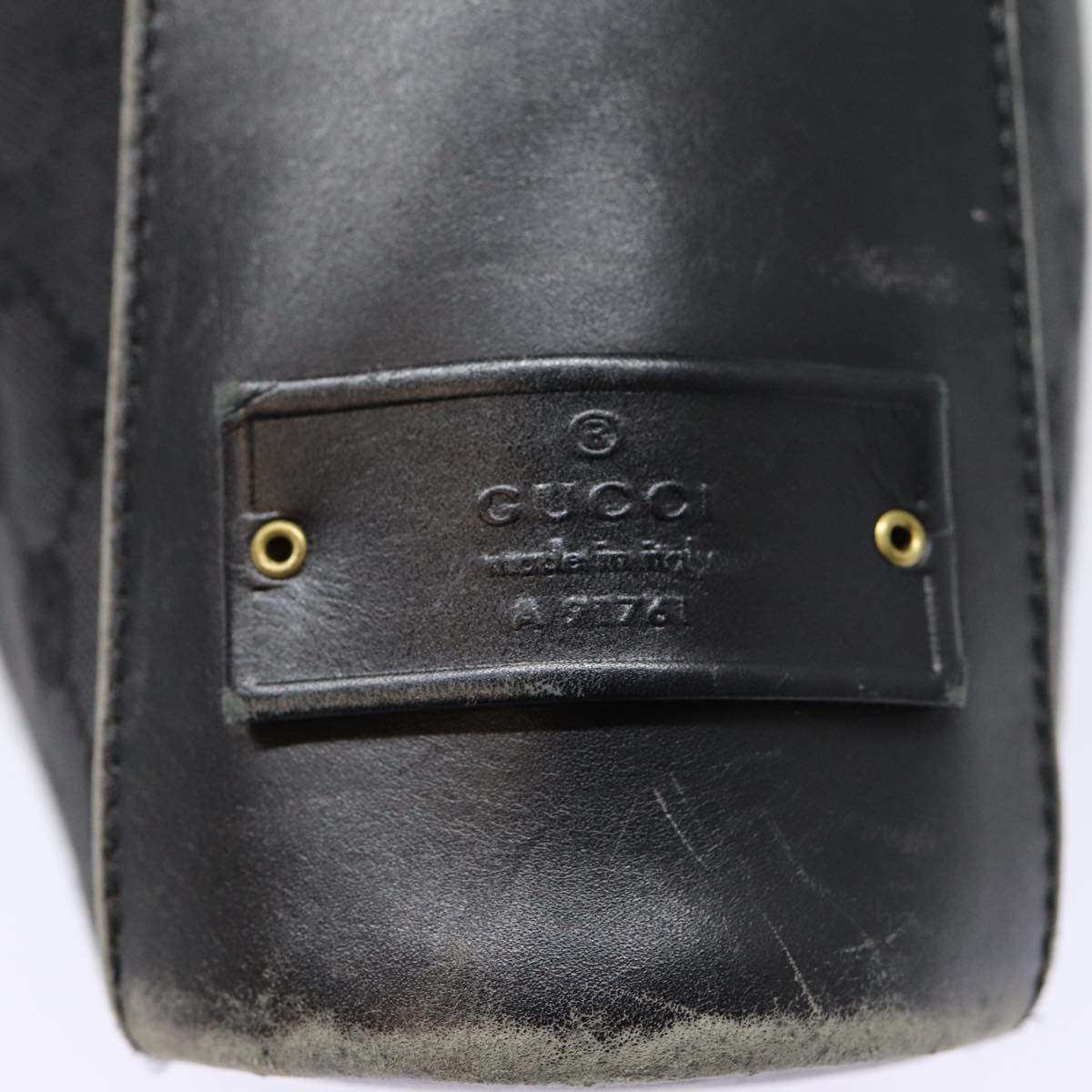GUCCI GG Canvas Shoulder Bag Black Silver 91761 Auth 87782