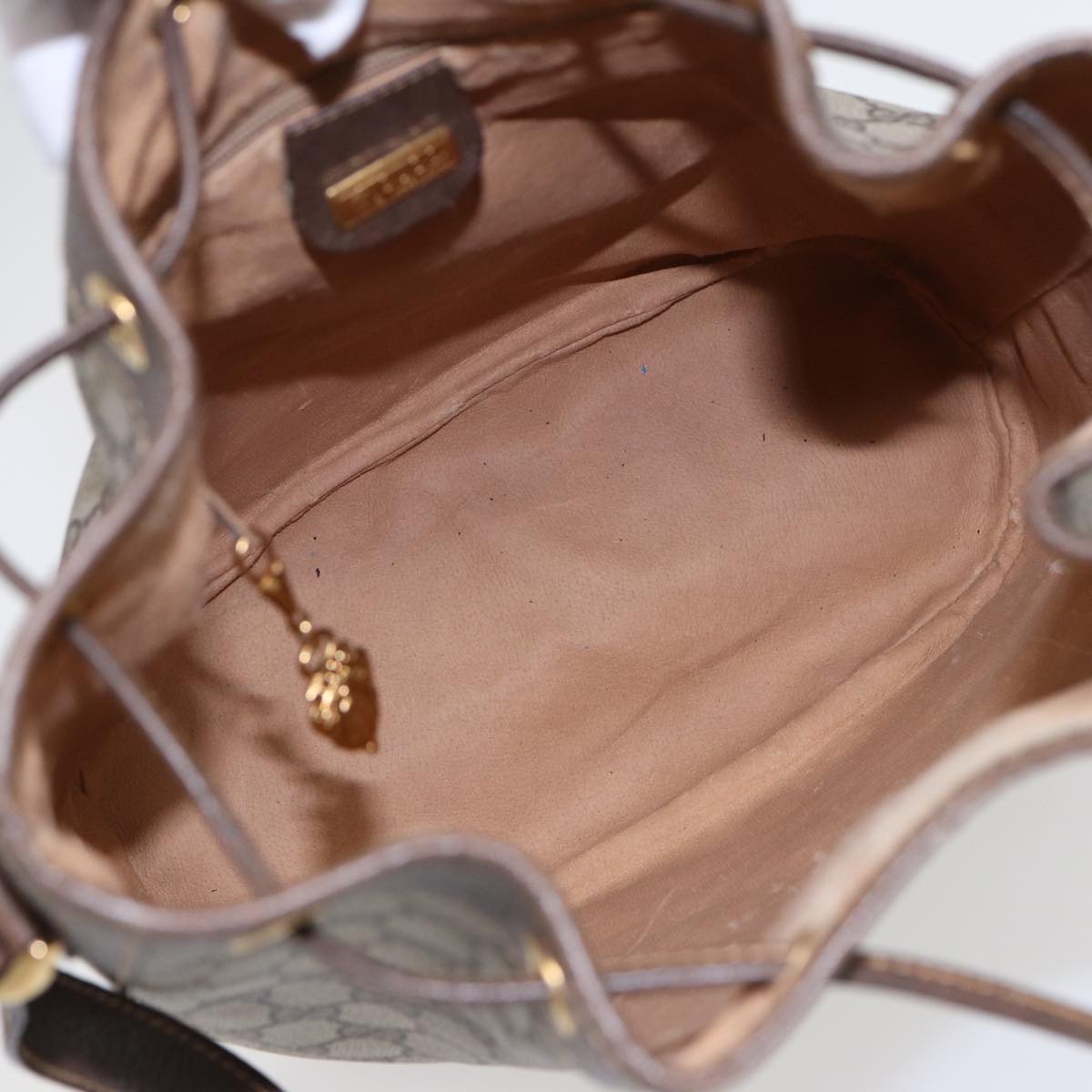 GUCCI GG Supreme Web Sherry Line Shoulder Bag Beige Gold 001 164 0933 Auth 88150