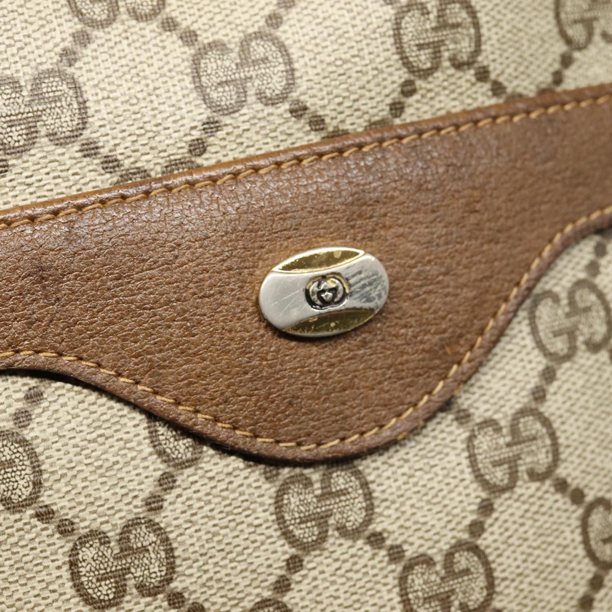 GUCCI GG Supreme Web Sherry Line Tote Bag PVC Beige Red 39 02 003 Auth 88151