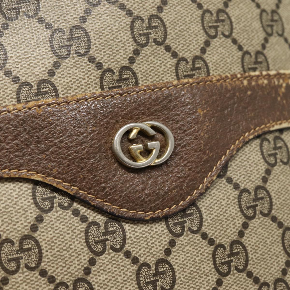 GUCCI GG Supreme Web Sherry Line Tote Bag PVC Beige Red 40 02 003 Auth 88153
